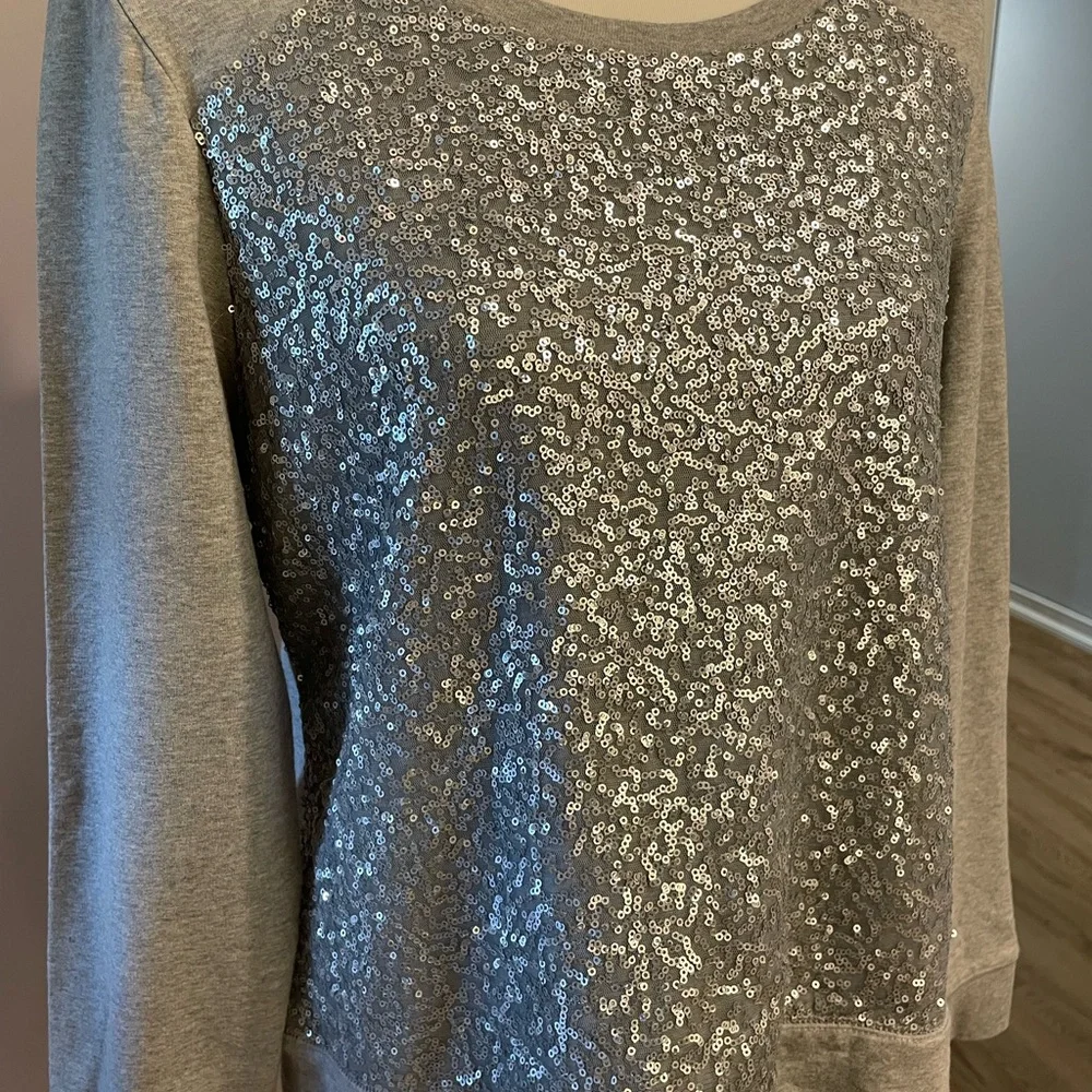 NWOT Chicos Sequined Sweatshirt - Picture 2 of 5